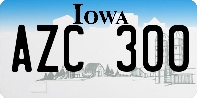 IA license plate AZC300