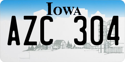 IA license plate AZC304
