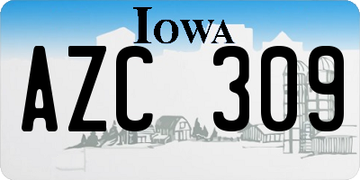 IA license plate AZC309