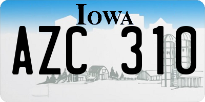IA license plate AZC310