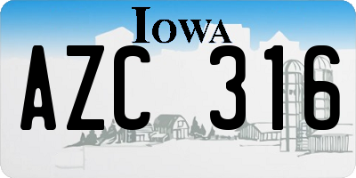 IA license plate AZC316