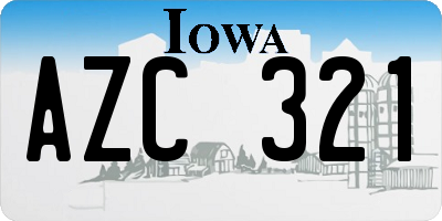 IA license plate AZC321