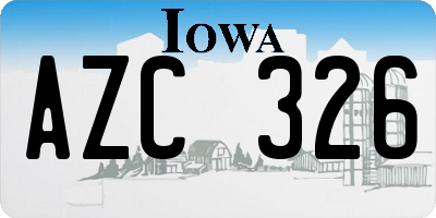 IA license plate AZC326