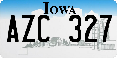 IA license plate AZC327