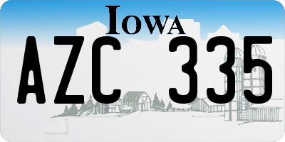 IA license plate AZC335