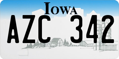 IA license plate AZC342