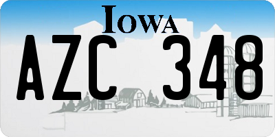 IA license plate AZC348