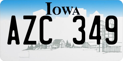 IA license plate AZC349