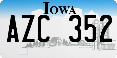 IA license plate AZC352