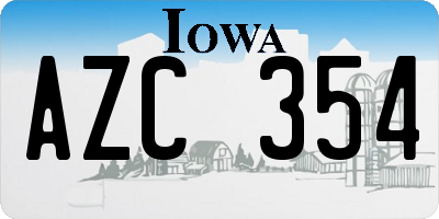IA license plate AZC354
