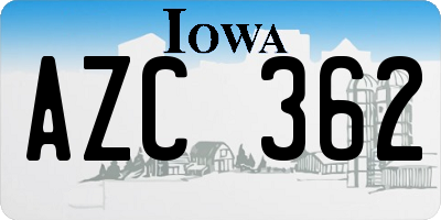 IA license plate AZC362
