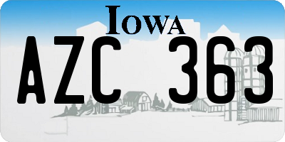 IA license plate AZC363