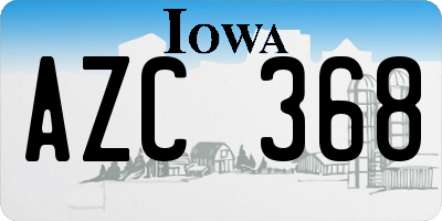 IA license plate AZC368