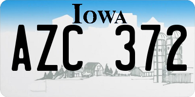 IA license plate AZC372