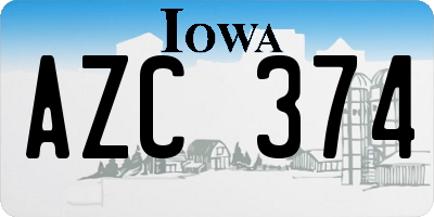 IA license plate AZC374