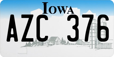 IA license plate AZC376