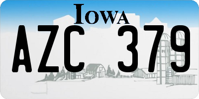 IA license plate AZC379