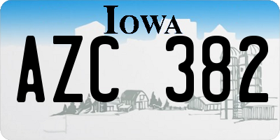 IA license plate AZC382