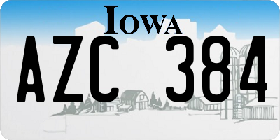 IA license plate AZC384