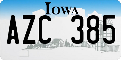 IA license plate AZC385