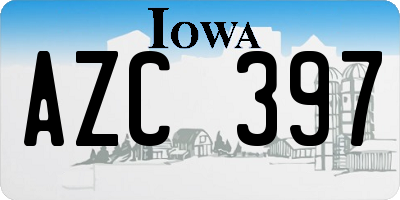 IA license plate AZC397