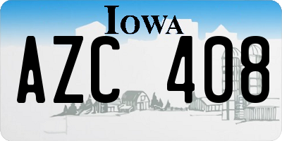 IA license plate AZC408