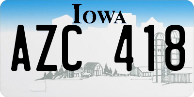 IA license plate AZC418