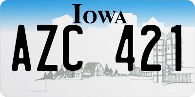 IA license plate AZC421