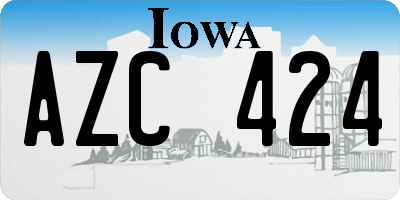 IA license plate AZC424