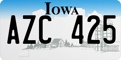 IA license plate AZC425