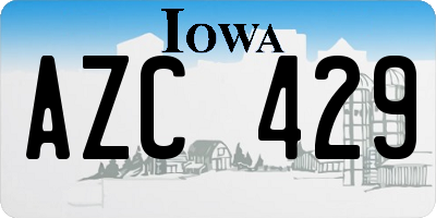 IA license plate AZC429