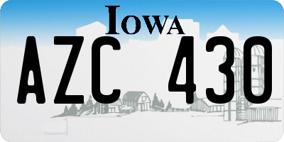 IA license plate AZC430