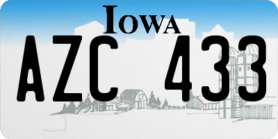 IA license plate AZC433