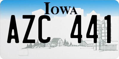 IA license plate AZC441