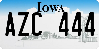 IA license plate AZC444