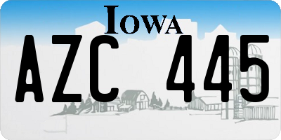 IA license plate AZC445
