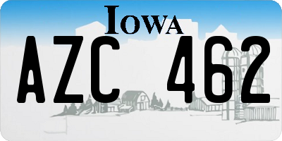 IA license plate AZC462