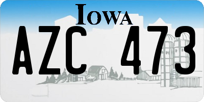 IA license plate AZC473