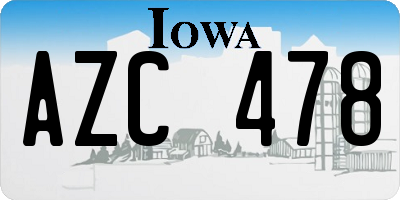 IA license plate AZC478