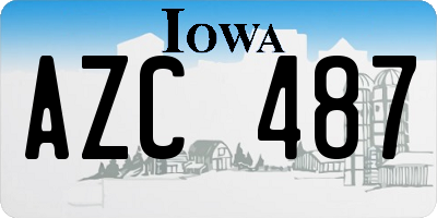 IA license plate AZC487