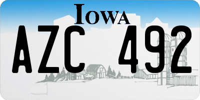 IA license plate AZC492