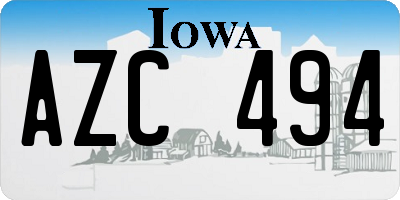 IA license plate AZC494