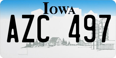 IA license plate AZC497