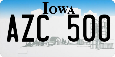 IA license plate AZC500