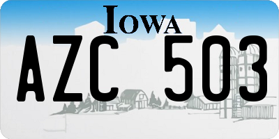 IA license plate AZC503