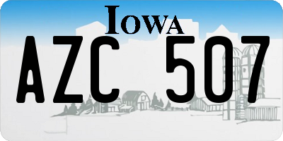 IA license plate AZC507