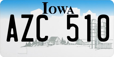 IA license plate AZC510