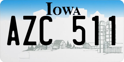 IA license plate AZC511