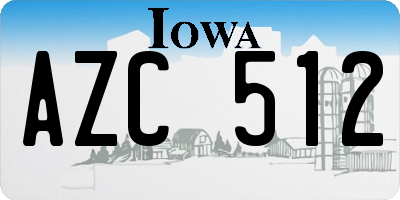 IA license plate AZC512