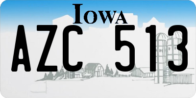IA license plate AZC513